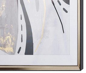 Obraz v ráme 60 x 80 cm sivý HIDMO Beliani