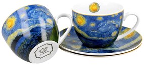 Porcelánová šálka s podšálkou Van Gogh Starry Night 270 ml sada 2ks