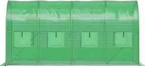 Bauerkraft Fóliový skleník 4x2x2 m 8 m² kovový rám UV fólia 2 vchody