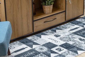 Protišmykový koberec / behúň ANDRE 44211 sivý / strieborný