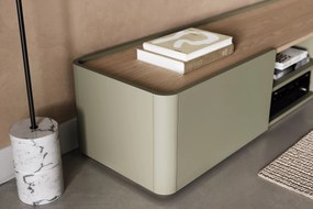 TV stolík Elivo 220 cm so zásuvkou - eukalyptus / dub baltic dune
