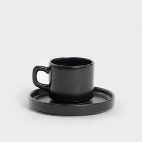 Šálka FAMELIO čierna, s podšálkou 725456 200 ml