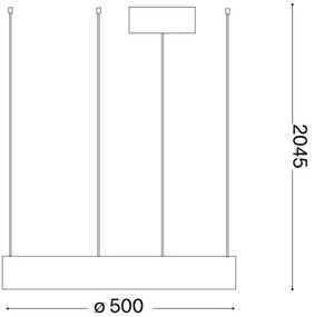 Ideal Lux - LED Luster na lanku ORACLE LED/28W/230V 3000K pr. 50 cm CRI 90 čierna