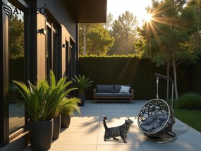 Závesné hojdacie kreslo pre mačky MOON - sivé