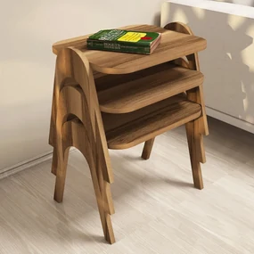 Skladací stôl Paris Walnut, 3 ks
