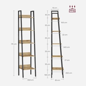 Regál TAYLOR ARTISAN 5 políc 170x33,8 cm
