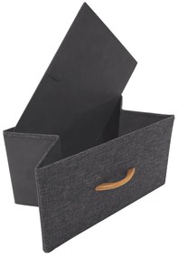 Komoda PALMERA s látkovými zásuvkami, čierna