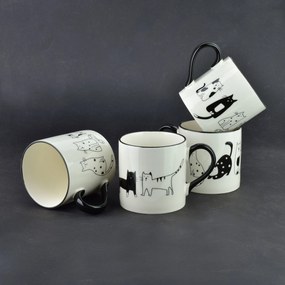 Porcelánový hrnek COTTELLO I. 370 ml bílý/černý