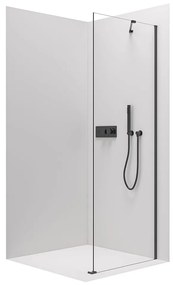 Cerano, pevná sprchová zástena pre dvere Marino a Volpe 100x190 cm, 6mm číre sklo, čierny profil, CER-CER-420273