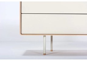 TV stolík z dubového dreva v bielo-prírodnej farbe 150x64 cm Fina – Gazzda