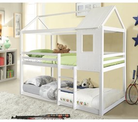 Montessori poschodová posteľ, biela, 90x200, ATRISA