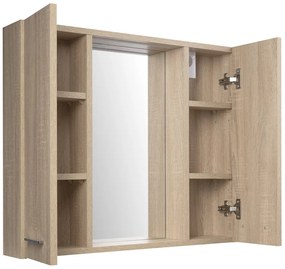 Aqualine Aqualine, ZOJA/KERAMIA FRESH STRIP galérka s LED osvetlením, 70x60x14cm, dub platin, 45029S