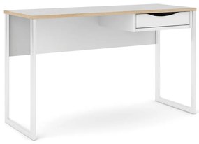 Biely pracovný stôl Tvilum Function Plus, 130 x 48 cm