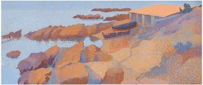Obraz - Henri Edmond Cross, Calanque des Antibois, reprodukcia (120x50 cm)
