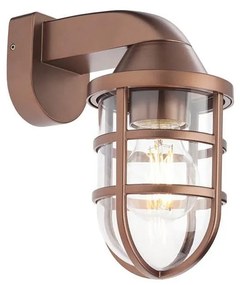 Redo 90206 - Vonkajšie nástenné svietidlo CAGE 1xE27/28W/230V IP44 meď UN0581
