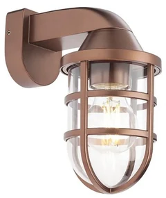 Redo 90206 - Vonkajšie nástenné svietidlo CAGE 1xE27/28W/230V IP44 meď UN0581