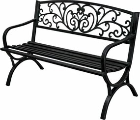 Lean Záhradná kovová lavička – čierna