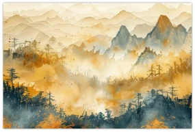 Obraz - Pohorie, akvarel (90x60 cm)