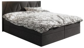 Manželská posteľ Boxspring 160 cm Fade 3 (čierna) (s matracom a úložným priestorom). Vlastná spoľahlivá doprava až k Vám domov. 1046509
