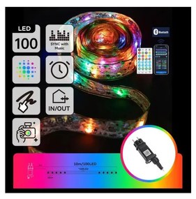 Aigostar - LED RGBICW Vonkajší vianočný reťazec 100xLED/10W/230V 10m IP44 + diaľkové ovládanie