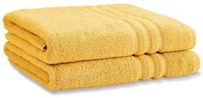 Žlté froté bavlnené osušky v súprave 2 ks 90x140 cm Zero Twist – Catherine Lansfield