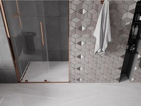Mexen Velar, posuvné dvere do otvoru 110x200 cm, 8mm číre sklo, ružové zlato, 871-110-000-01-60