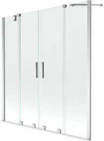 Mexen Velar Duo, 2-krídlová posuvná vaňová zástena 140 x 150 cm, 8mm číre sklo, chrómový profil, 896-140-000-02-01