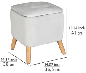 Svetlosivý zamatový taburet - Wenko