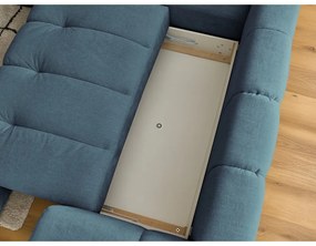 Modrá rozkladacia/s úložným priestorom rohová pohovka (ľavý roh/do L) Fuji – Bobochic Paris