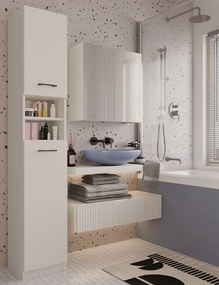 Závesná kúpeľňová skrinka so zrkadlom POLA 2DL kašmírová