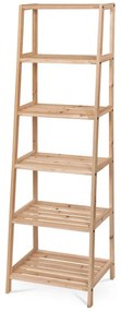 Regál dřevěný, 6 polic, jedlové dřevo, přírodní odstín