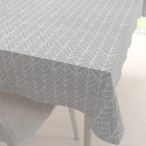 Biante Bavlnený obdĺžnikový obrus Sandra SA-212 Listy na sivom 100x140 cm