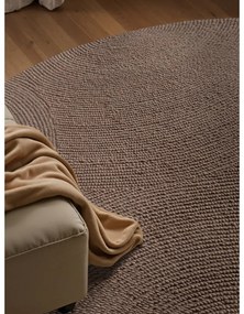 Ručne tkaný vlnený okrúhly koberec taupe ø 200 cm Eleni Taupe – Hanse Home