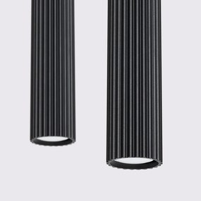 Závesné svietidlo Karbon, 2x čierne kovové tienidlo