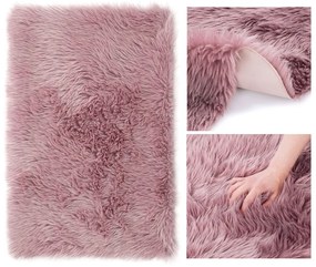 Huňatý ružový koberec DOKKA Rozmer: 50 x 150 cm