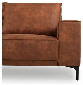 Koňakovohnedá rohová pohovka z imitácie kože (ľavý roh) Copenhagen – Scandic