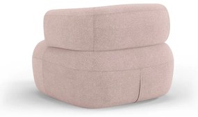 Svetloružové kreslo z textílie buklé Jenny – Micadoni Home