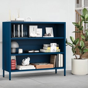 Nízky policový regál LUCA, 1000 x 900 x 350 mm, Modern: tmavomodrá farba