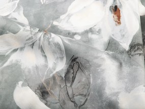 Biante Zamatový záves Tamara TMR-016 Designové kvetiny na sivozelenom 145x250 cm