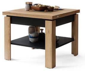 Rozkladací konferenčný/jedálenský stôl s odkladacou poličkou LIA dub craft/čierna