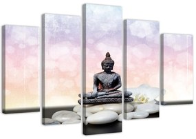 Obraz na plátně pětidílný Kameny zenového Buddhy - 100x70 cm