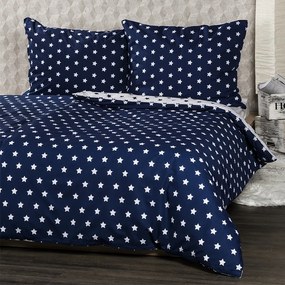 4Home bavlnené obliečky Stars Navy blue, 220 x 200 cm, 2 ks 70 x 90 cm