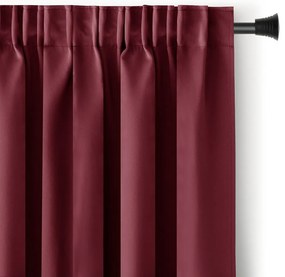 Restilo Záves Blackout Oxford Pleat vínová, 140 x 245 cm