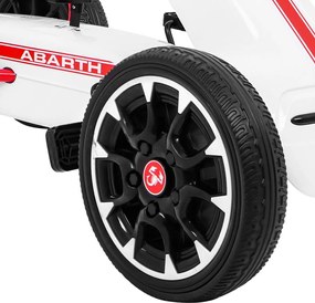 Ramiz ABARTH pedálová motokára pre deti Biela + EVA kolesá + Ručná brzda + Voľnobeh