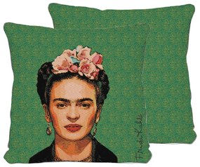 Zelený vankúš Madre Selva Frida, 45 x 45 cm