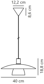 Nordlux - Luster na lanku VERONA 1xE27/40W/230V