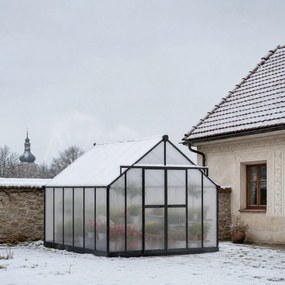 Skleník 245 x 305 x 370 cm, zosilnená konštrukcia, polykarbonát 6 mm