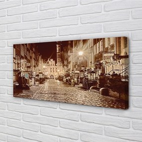 Obraz na plátne Gdańsk Staré Mesto Nočné 140x70 cm