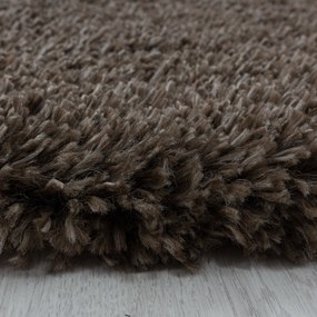 Ayyildiz Kusový koberec FLUFFY 3500, Okrúhly, Hnedá Rozmer koberca: 120 cm KRUH