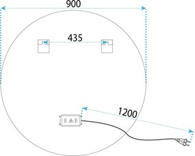 Rea Rea, LED zrkadlo 90cm v oceľovom ráme, brúsená oceľ, HOM-06550